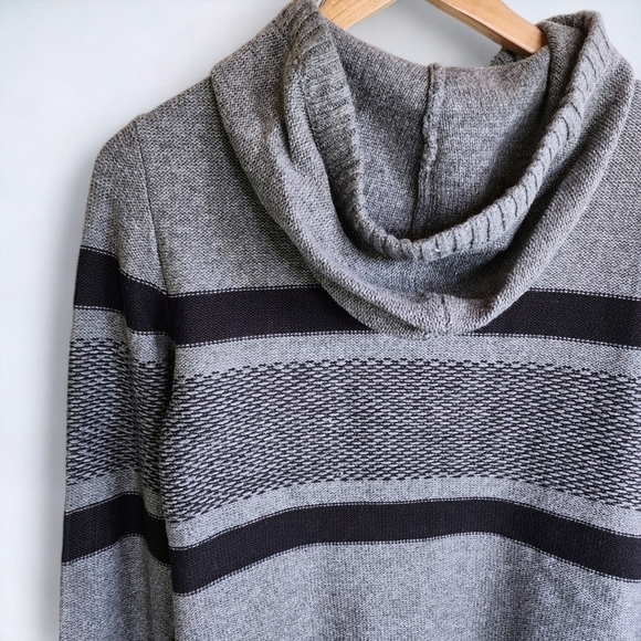 Ae | The Super Soft Striped Hooded Sweater Hoodie Mens XS Gray Black - Picture 5 of 9